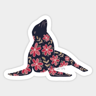 Floral Seal - Muted Earth Colors Sticker